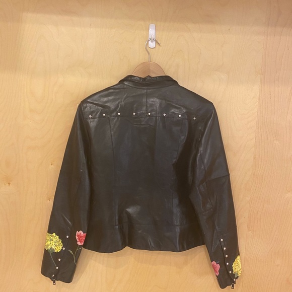 Hand Painted Reformation Leather Jacket - Picture 2 of 4